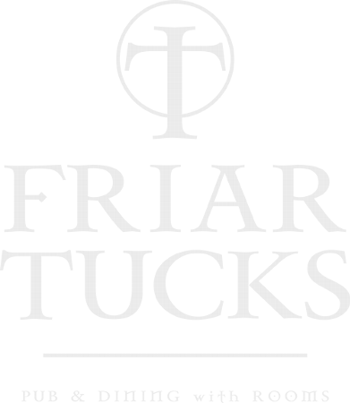 the Friar Tucks logo - a fancy sans serif font